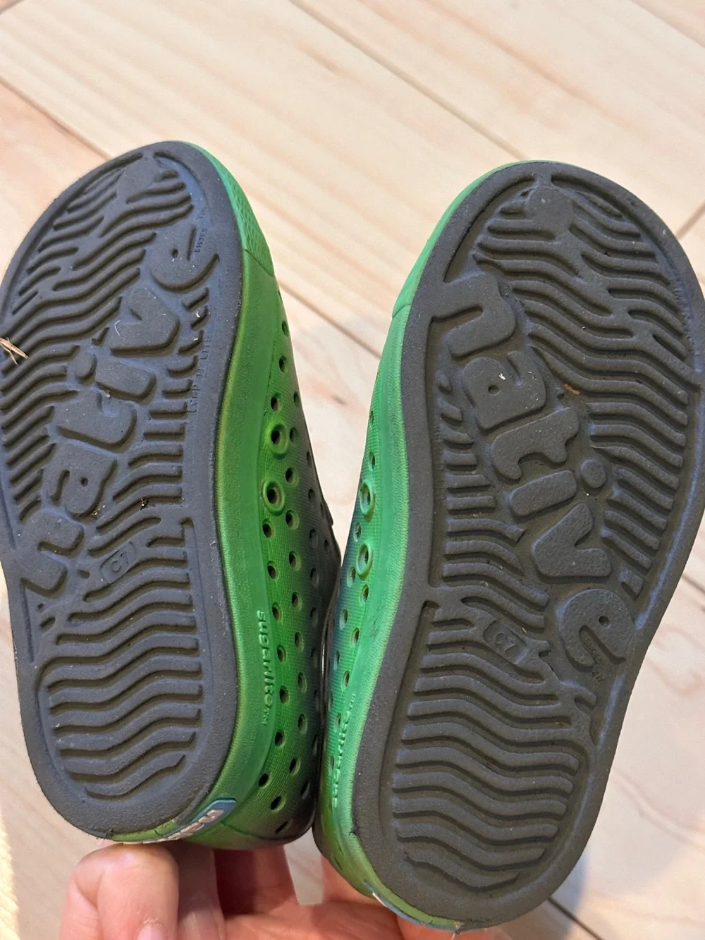 Native Shoes Kids Jefferson Slip On Green Grey Ombré Toddler Size 7